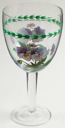 Botanic Garden 18 Oz Handpainted Glassware Goblet
