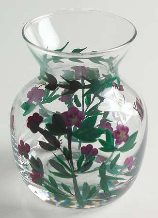 Botanic Garden 3" Glass Handpainted Mini Vase