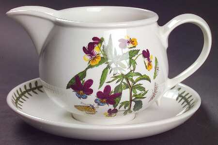 Botanic Garden Romantic Shape Gravy Boat & Underplate