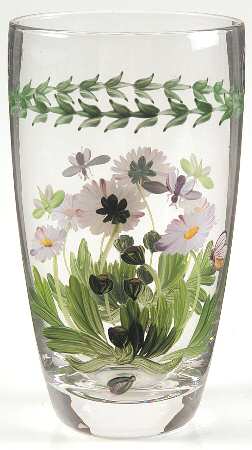 Botanic Garden 16 Oz Handpainted Glassware Highball