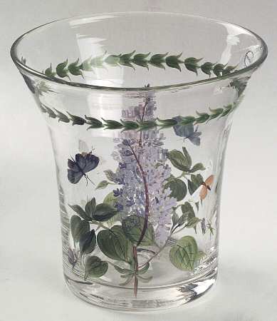 Botanic Garden Handpainted Glass Ice Bucket/Vase