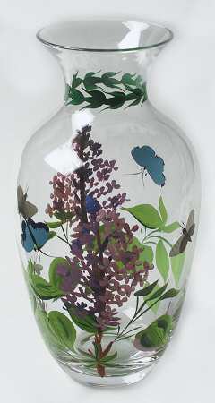 Botanic Garden Handpainted Glass Canton Vase