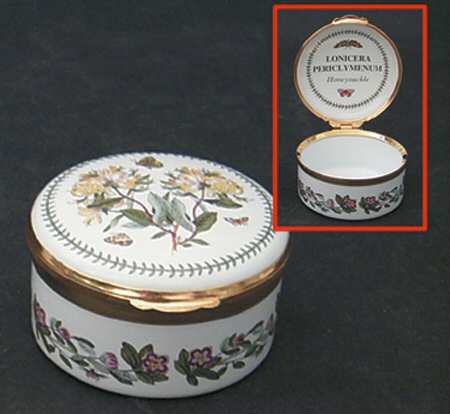 Botanic Garden 2" Round Enamel Box W/Hinged Lid
