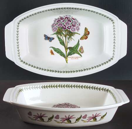 Botanic Garden Handled Oval Deep Baker