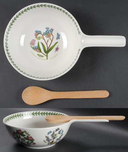 Botanic Garden Serving Bowl W/Spoon Rest & Wood Spoon