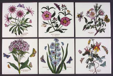 Botanic Garden (Set of 6) 6" Wall Tile Aka Tile Insert