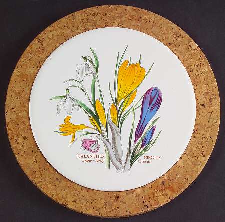 Botanic Garden 7" Round Cork Front & Back Trivet