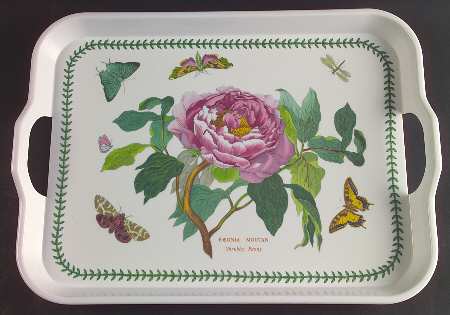 Botanic Garden 17" Rectangular Handled Serving Melamine Tray