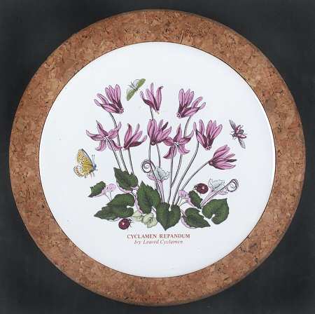 Botanic Garden 7" Round Cork Front & Back Trivet