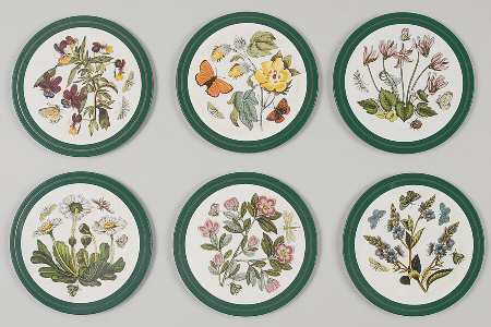 Botanic Garden Round Cork Back Coaster - Set of 6 Motifs