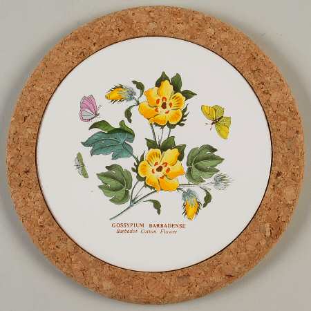 Botanic Garden 7" Round Cork Front & Back Trivet