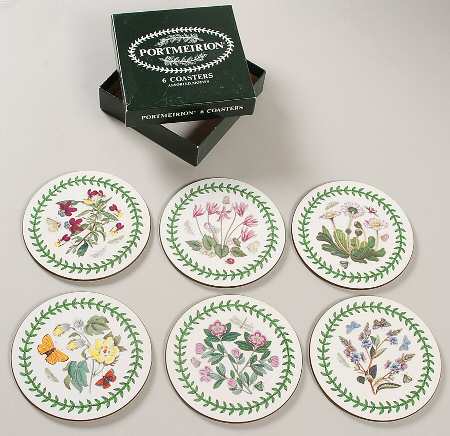 Botanic Garden Round Coaster Cork Back - Set of 6 Motifs