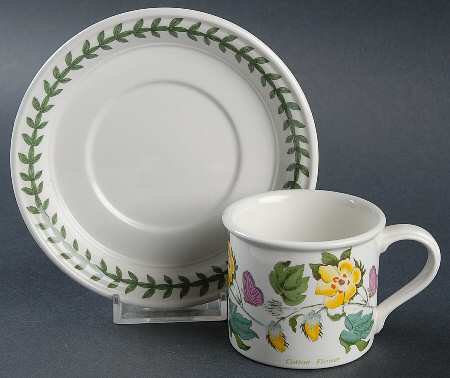 Botanic Garden Flat Demitasse Cup & Saucer Set