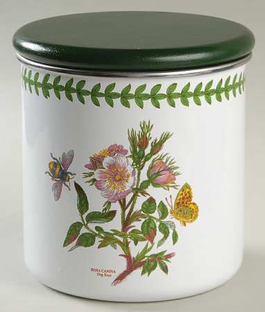 Botanic Garden Medium Metal Canister & Wood Lid