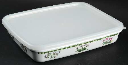 Botanic Garden 10" Rectangular Metal Baker W/Plastic Lid