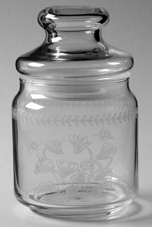 Botanic Garden 5" Etched Glassware Storage Jar & Lid