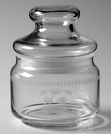 Botanic Garden 4" Etched Glassware Storage Jar & Lid