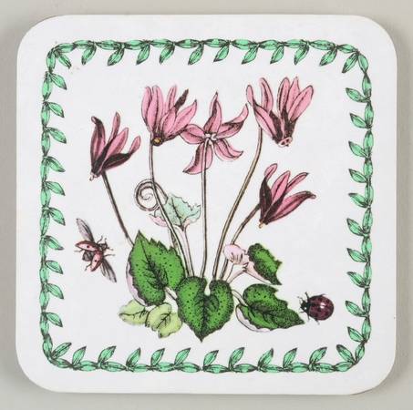 Botanic Garden Square Wood Coaster W/Felt Back