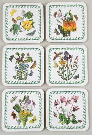 Botanic Garden Square Wood Coaster w/Felt Back - Set of 6