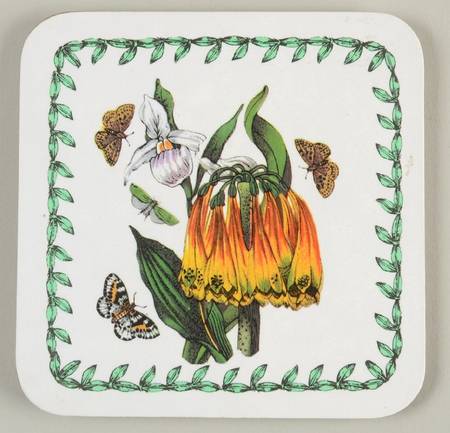 Botanic Garden Square Wood Coaster W/Felt Back