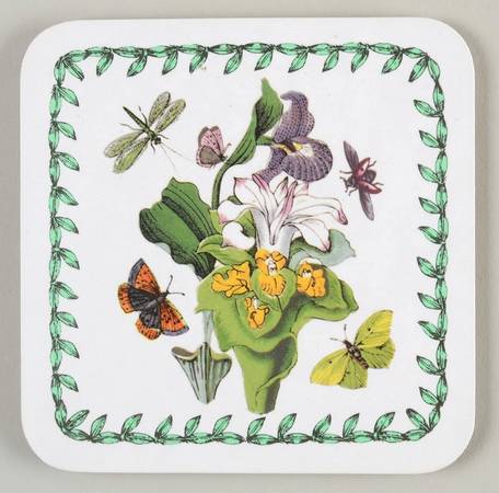 Botanic Garden Square Wood Coaster W/Felt Back