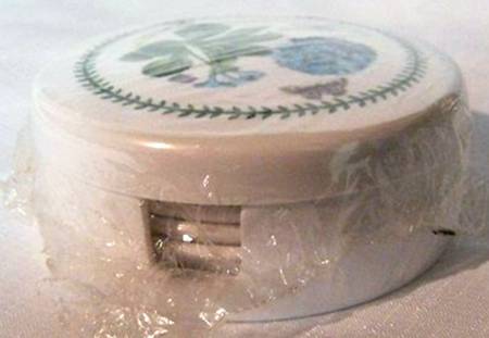 Botanic Garden Plastic Coaster - Set of 6 & Holder with Lid
