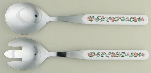 Botanic Garden 2pc Salad Set W/Stnlbwl & Plastic Handle