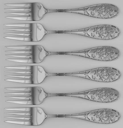 Botanic Garden All Stainless Dessert Fork - Set of 6