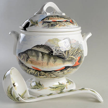 Compleat Angler Band Tureen & Lid w/Ladle by Portmeirion