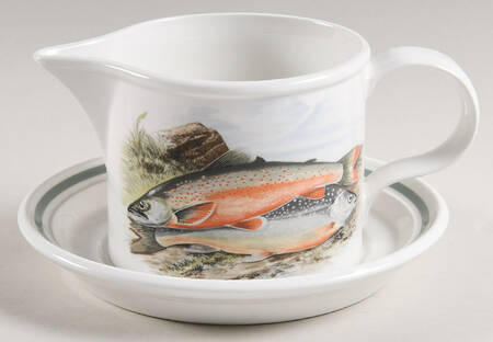 Compleat Angler Band Gravy Boat & Underplate by Portmeirion