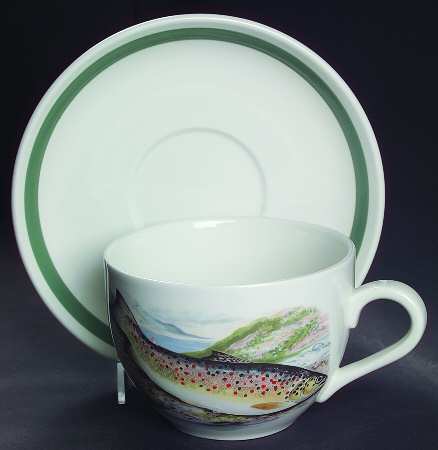 Compleat Angler Band Jumbo Cup & Saucer Set