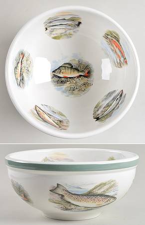 Compleat Angler Band 10" Large Salad Serving Bowl