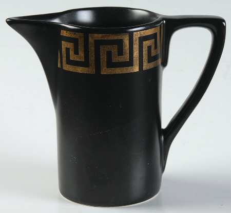 Greek Key Black Gold Creamer