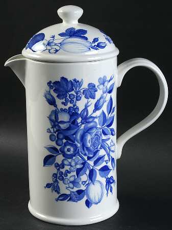 Harvest Blue 4 Cup Cafetiere & Lid/Press