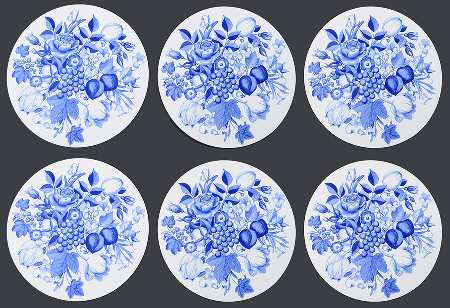 Harvest Blue (Set of 6) Round Corkback Placemats