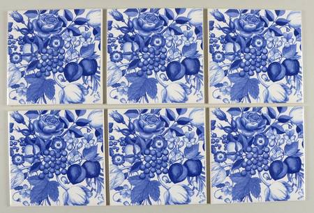 Harvest Blue Set of Six Tile Inserts