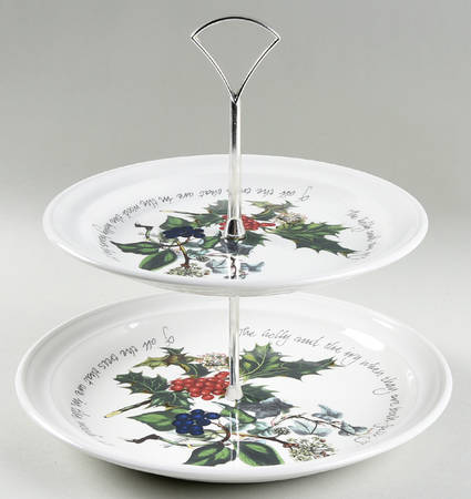 The Holly and The Ivy 2 Tiered Serving Tray (Dinner & Salad Plate)