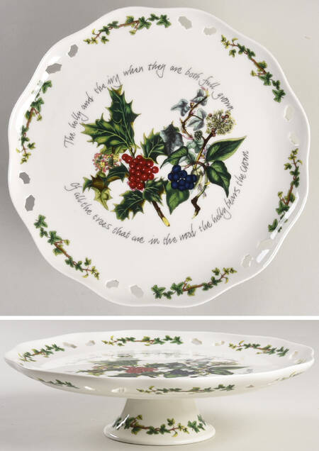 The Holly and The Ivy 10" Diameter Pedestal Cake Stand