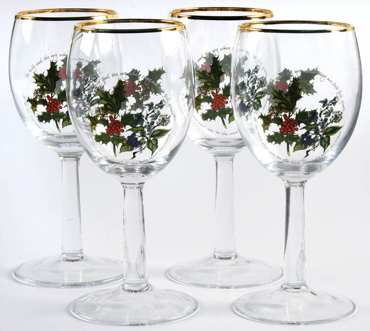 The Holly and The Ivy 13 Oz Glassware Wine - Set of 4 by Portmeirion