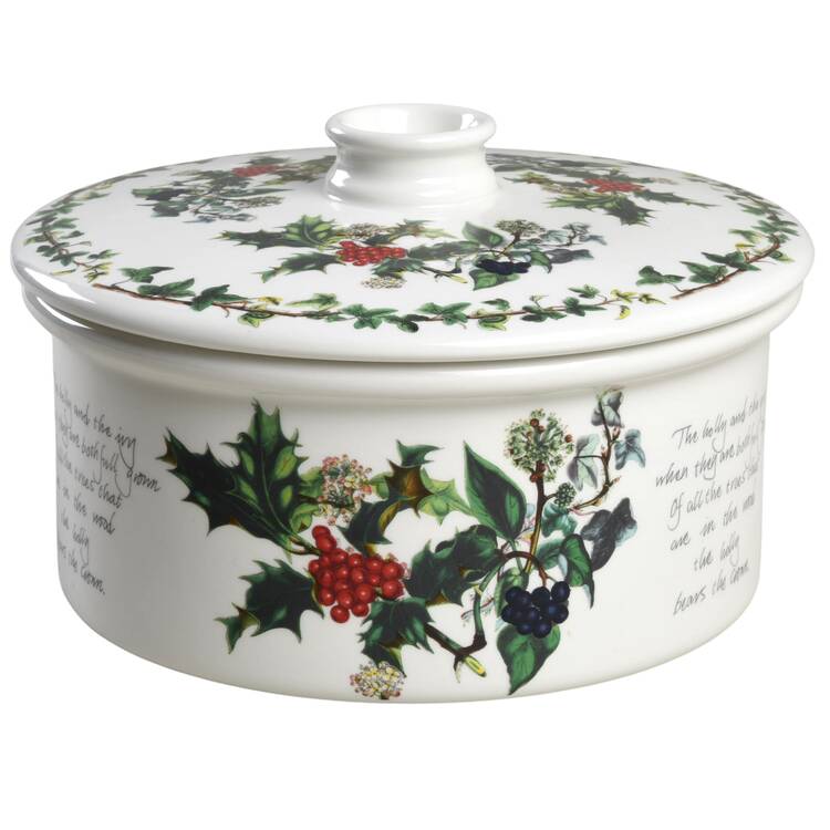 The Holly and The Ivy 1.5 Qt Rd Cov Drum Casserole/Vegetable/Souffle