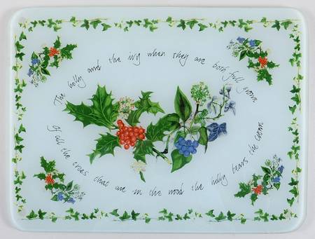 The Holly and The Ivy Rectangular Glassware Cutting Board