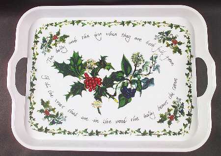 The Holly and The Ivy Handled Melamine Tray