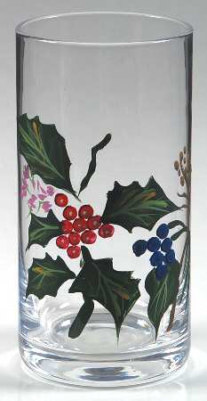 The Holly and The Ivy Handpainted Glassware Highball by Portmeirion
