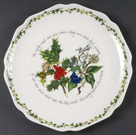 The Holly and The Ivy Chip/Dip Plate (Footed Scalloped Sorbet/Dip Bowl)
