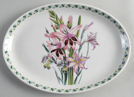 Ladies Flower Garden 13" Oval Steak Platter