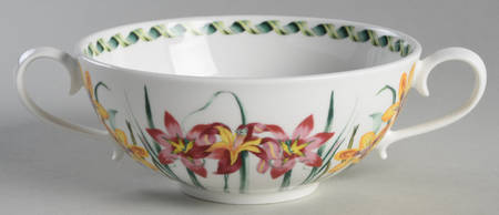 Ladies Flower Garden Flat Cream Soup Bowl