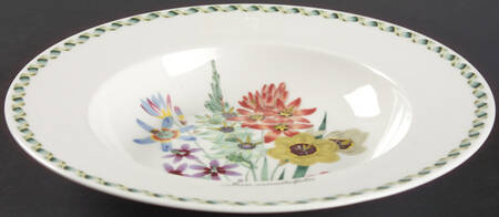 Ladies Flower Garden Large Rim Soup Bowl