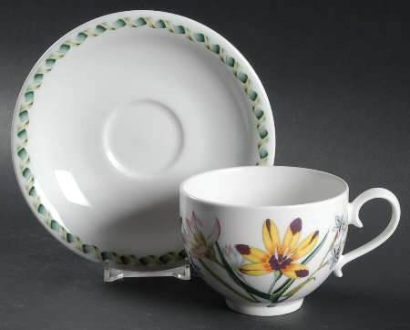 Ladies Flower Garden Flat Cup & Saucer Set
