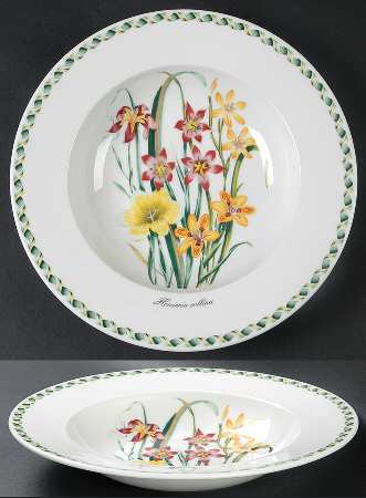 Ladies Flower Garden Large Rim Soup Bowl
