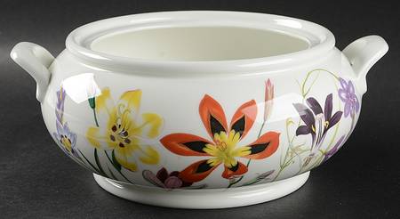 Ladies Flower Garden Round Vegetable No Lid